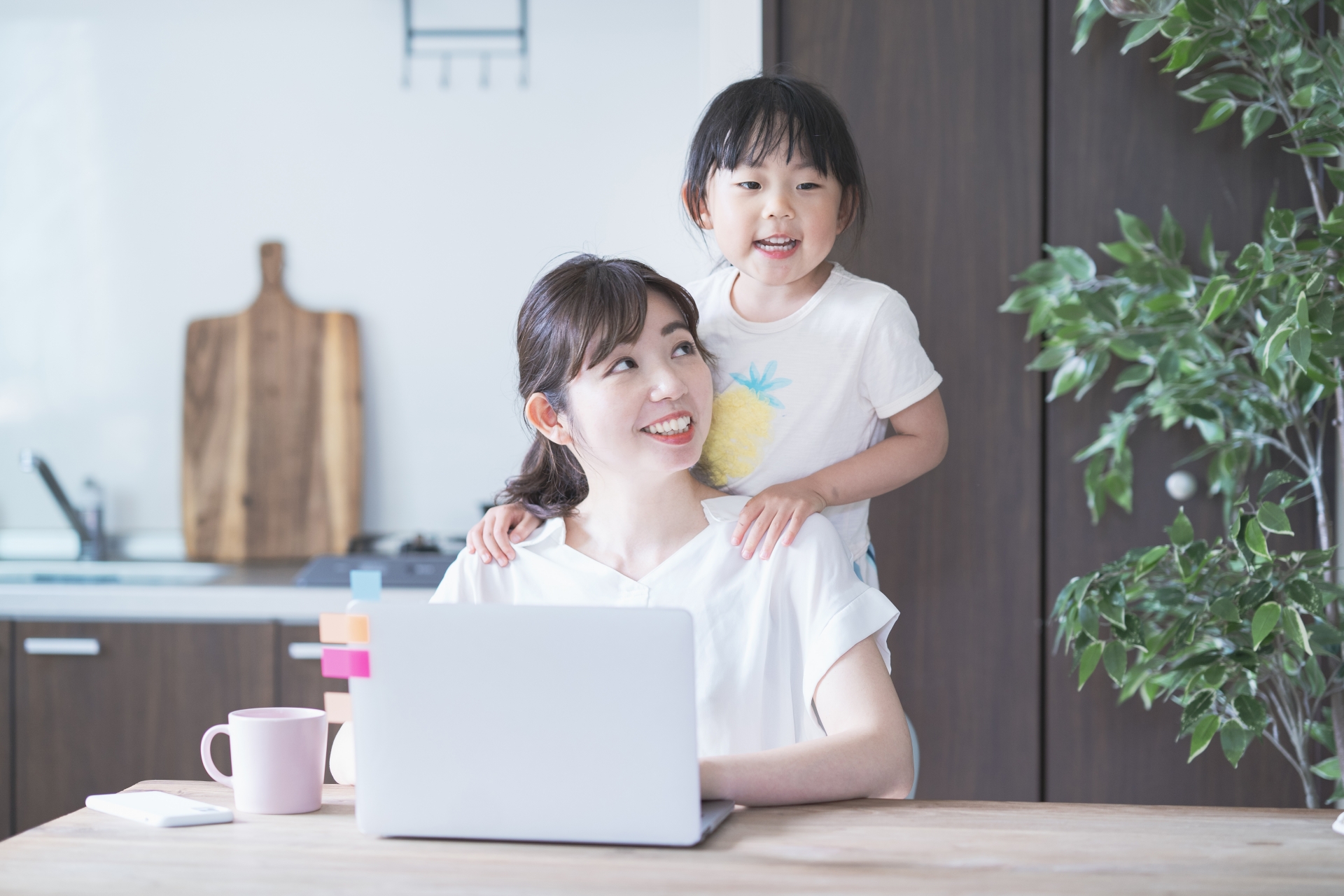 在宅ワークをしている様子